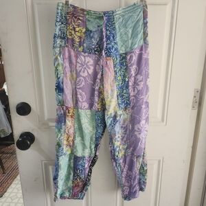Colorful Patchwork Women's Cropped Pants